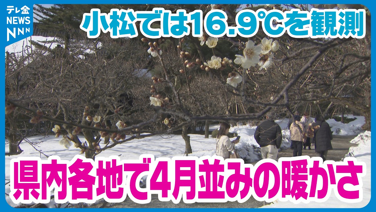 【各地で気温上昇】石川県内4月上旬から中旬並みの暖かさに　寒暖差にご注意