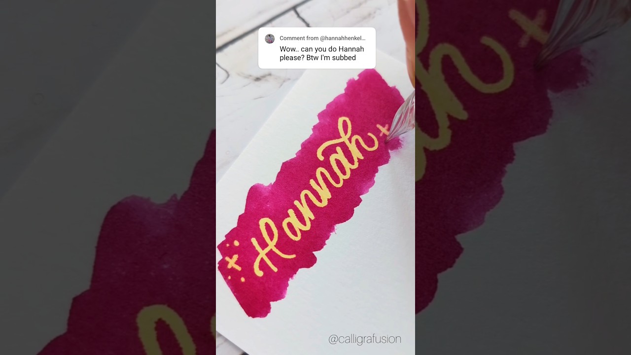 Name lettering Hannah using Monteverdepens color changing ink #namewriting #lettering #hannah #ink