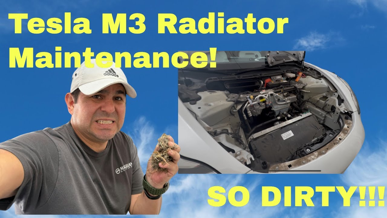Tesla Radiator Cleaning Made EASY! #tesla #model3 #modely #teslalife