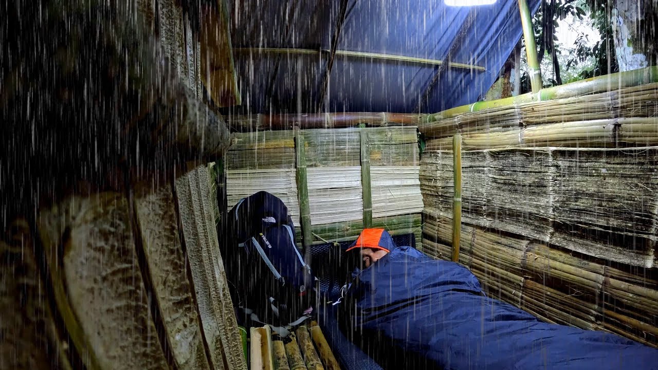 TIDUR DI RUMAH POHON DENGAN HUJAN DERAS SEMALAMAN 