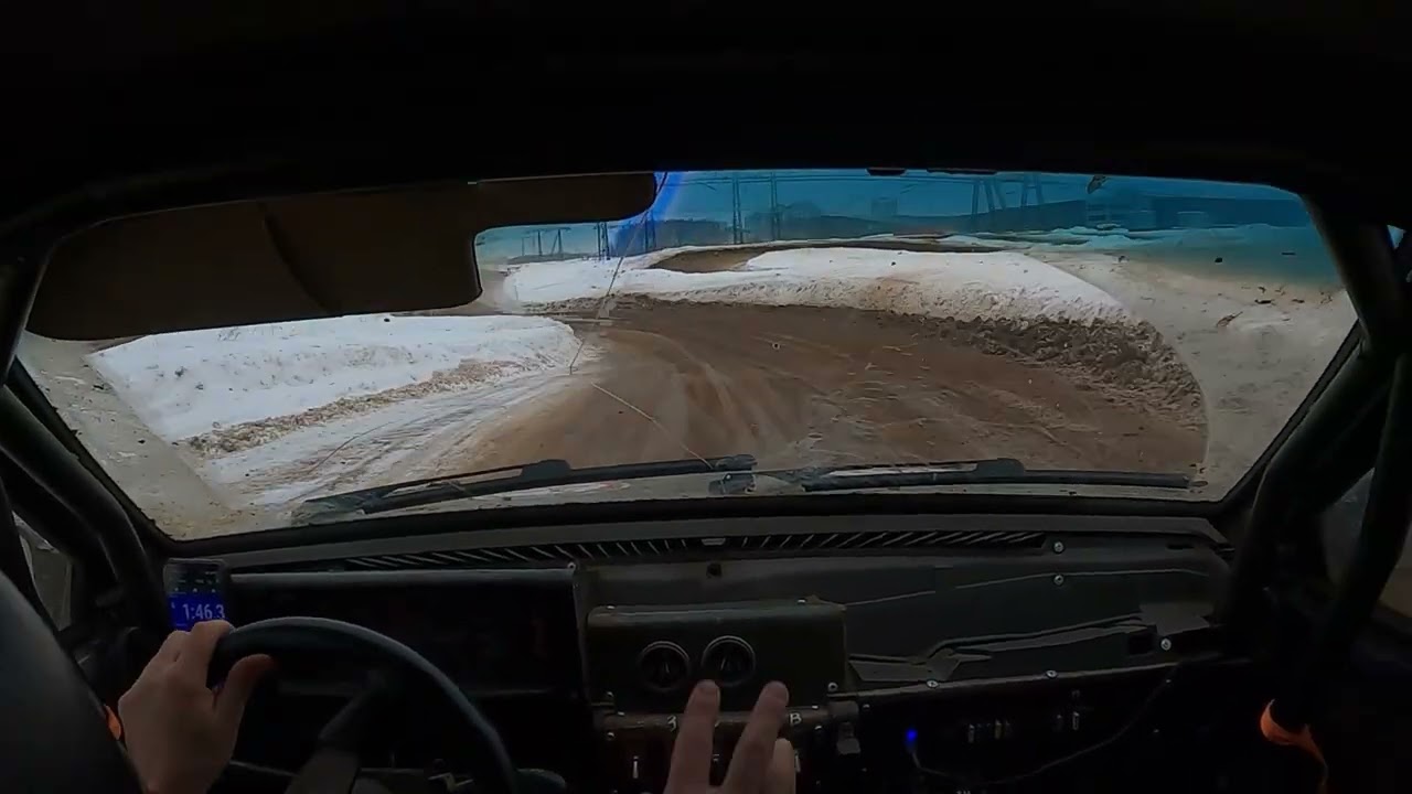 Несколько кругов раскисшей трассы Бородино.Onboard VAZ 2108
