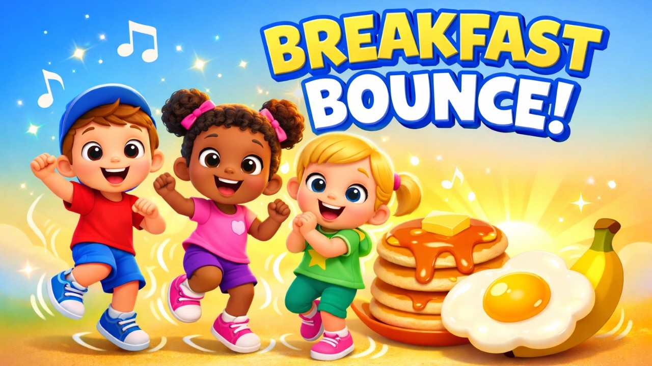 Breakfast Bounce Song 🥞 | Fun Morning Dance Song for Kids #nurseryrhymes #kids
