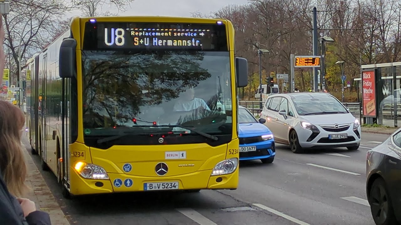 Berlin Bus|Mitfahrt im MB GN21 auf dem U8 SEV von U Osloer Straße bis S+U Alexanderplatz/Memhardstr