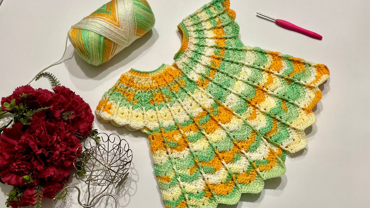 Crochet Baby Vest - Wave Pattern Princess Baby Vest - Vest for 1-2 Years Old - Baby Crochet