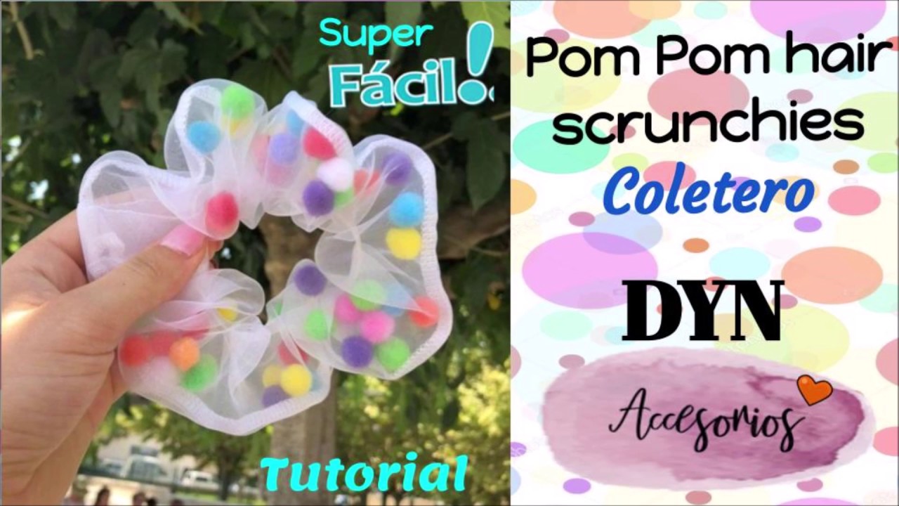 ♡ DYN ACCESORIOS POM POM HAIR SCRUNCHIE