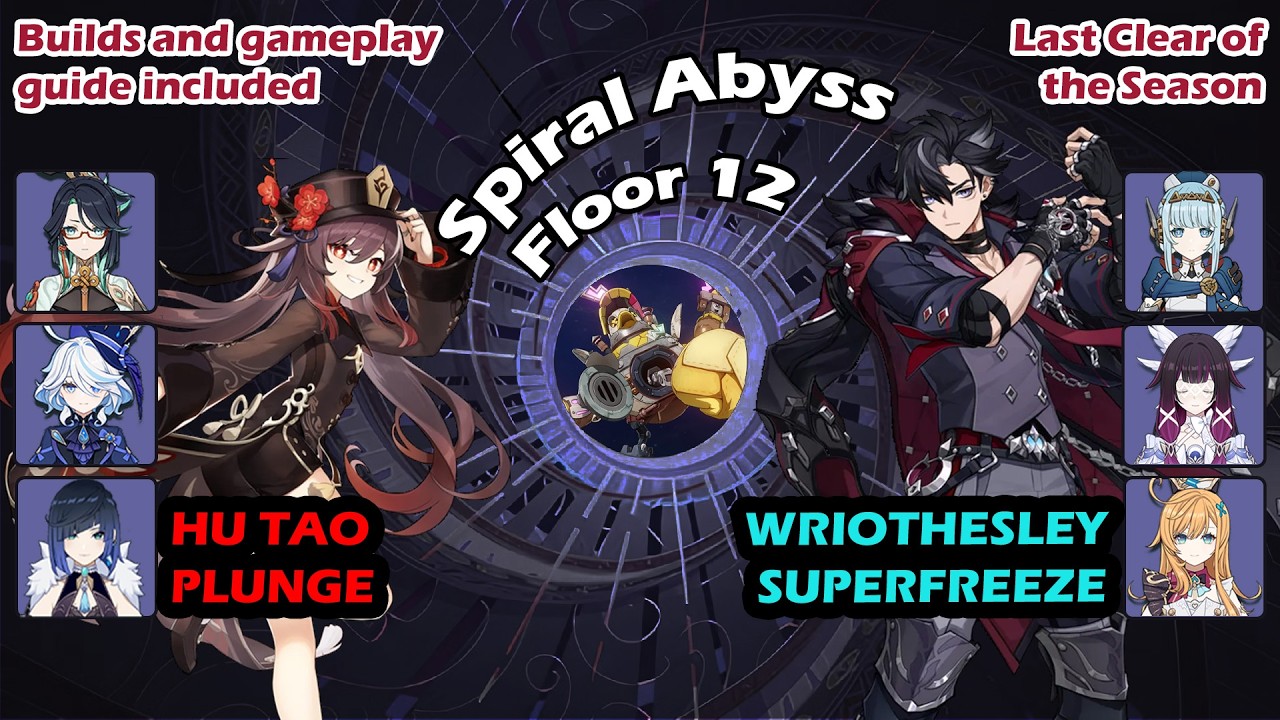 (6.3) Hu Tao Plunge, Wriothesley SuperFreeze - Genshin Impact Spiral Abyss Floor 12