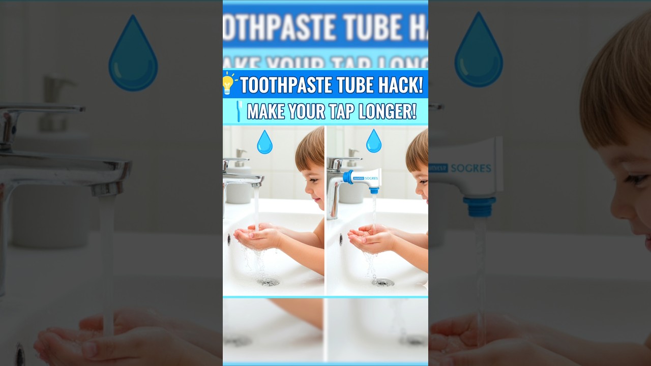&ldquo;DIY Faucet Extender | Toothpaste Tube Hack 💧&rdquo; #shorts  #lifehack