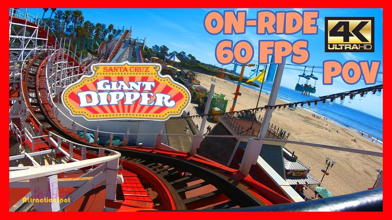 Giant Dipper Hypersmooth On-ride Front Seat (4K POV) Santa Cruz Beach Boardwalk