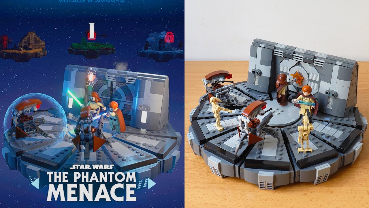 The Phantom Menace diorama from the LEGO Star Wars game