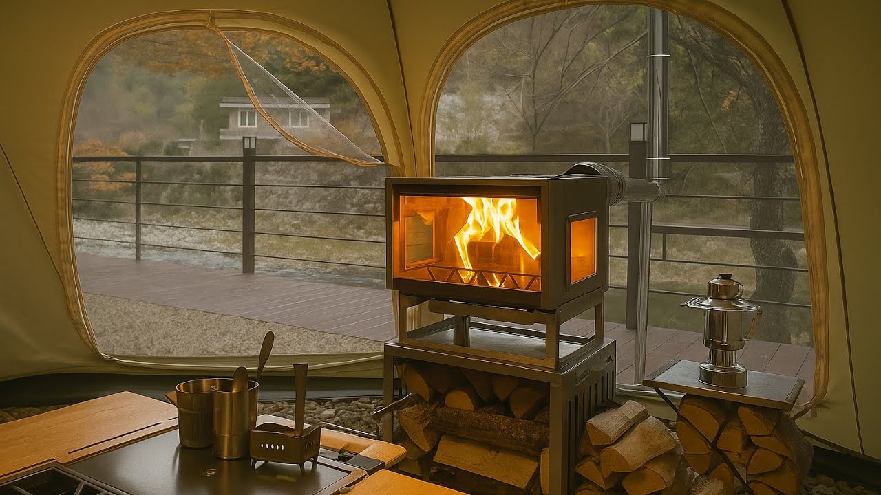 율쌤의 겨울 별장 완성✨🏕️ / 새로운 화목난로와 동계 장박시작 / 텐트 홀잭 뚫기 / 캠핑 / 가을캠핑 / 감성캠핑 / 장박캠핑 / 레트로스 / 미니맥스mx9 / 나조스트캠핑장