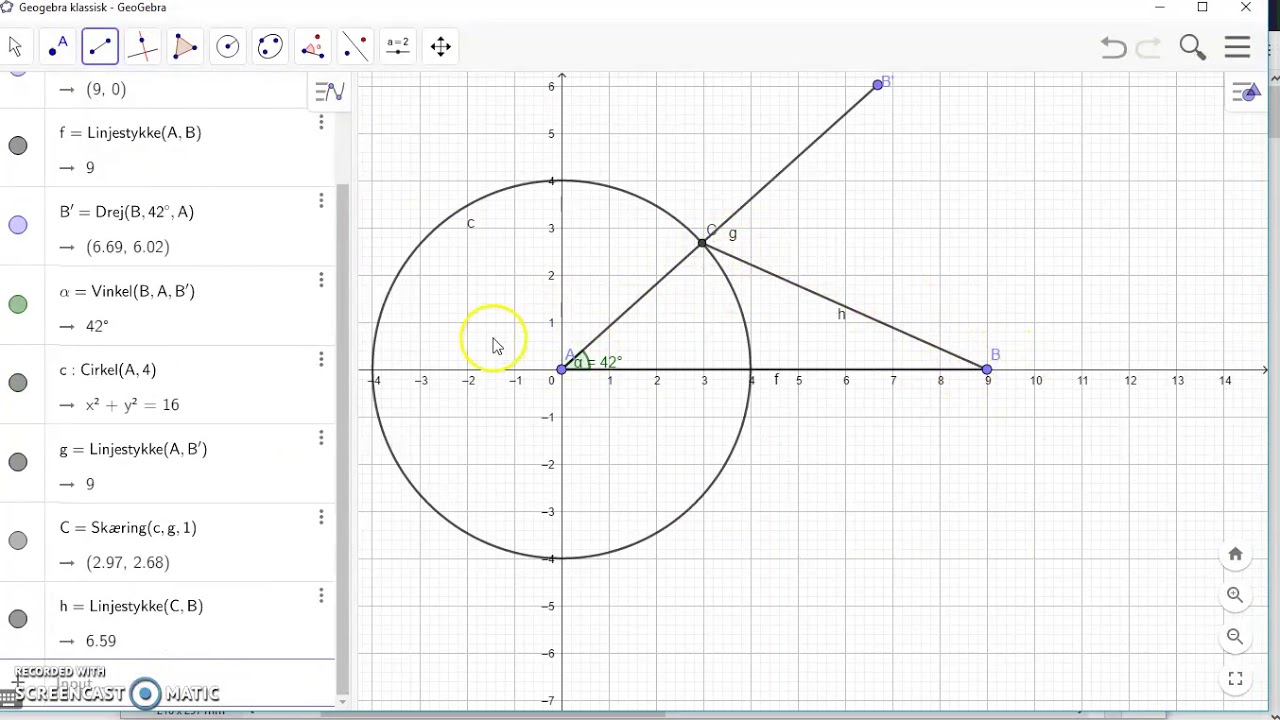 Mat C 5.6a Geogebra - Konstruktion af trekanter