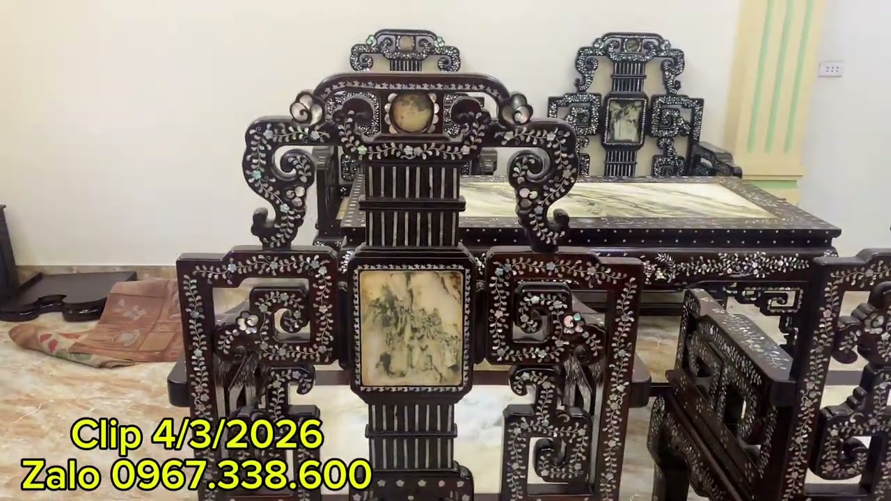 Tranh trắc cẩn nổi, tủ trưng bày đồ, bộ vách cẩn ốc, khay trà gỗ sưa, tranh đồng quê, …