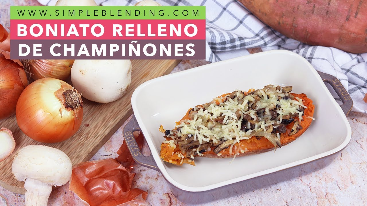 RECETA EXPRÉS DE BONIATO RELLENO MUY FÁCIL DE PREPARAR | Boniato asado relleno de champiñones