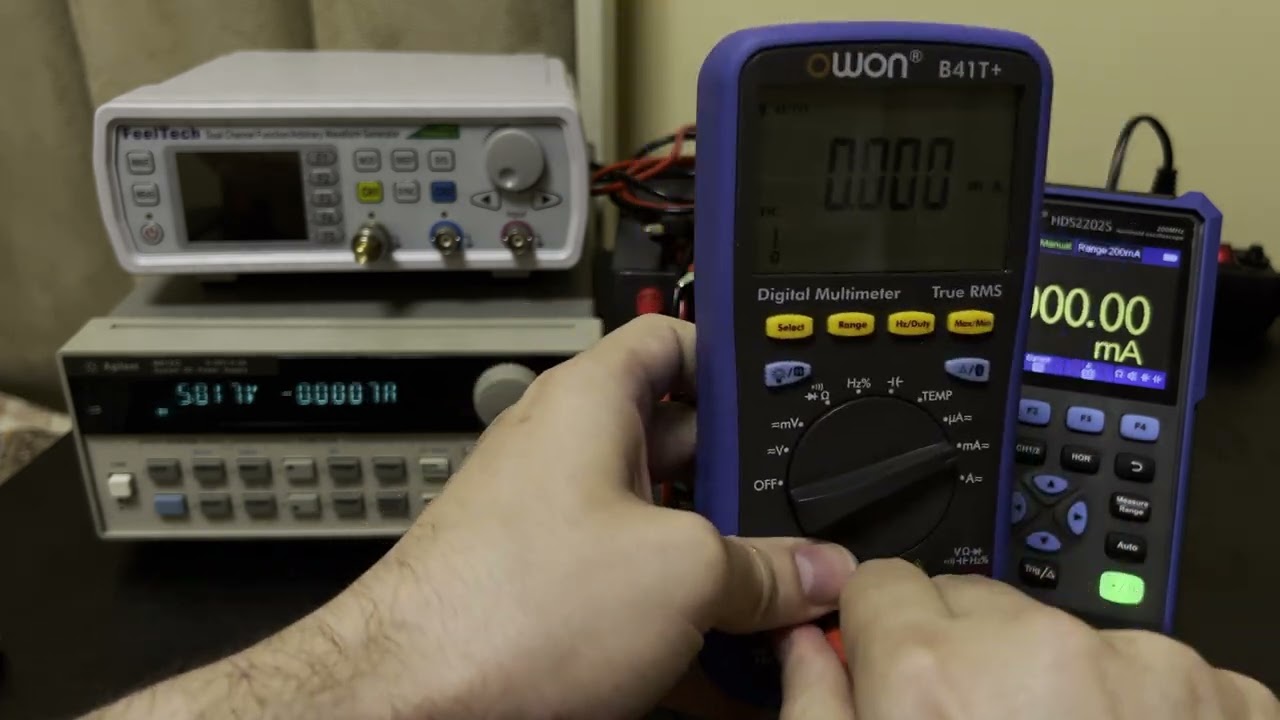 Шаг изменения напряжения на Agilent 6612c + измерение малого тока портативными мультиметрами.