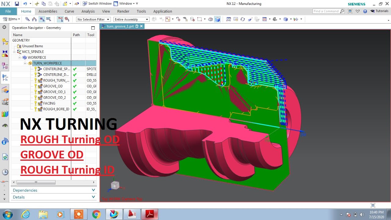 #NX CAM #TURN #Rough Turning OD #Rough Turning ID #Groove OD