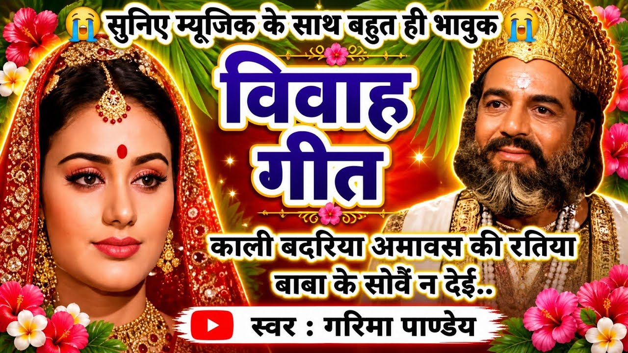 बेटी विवाह गीत || काली बदरिया अमावस की रतिया बाबा के सोवै न देई..