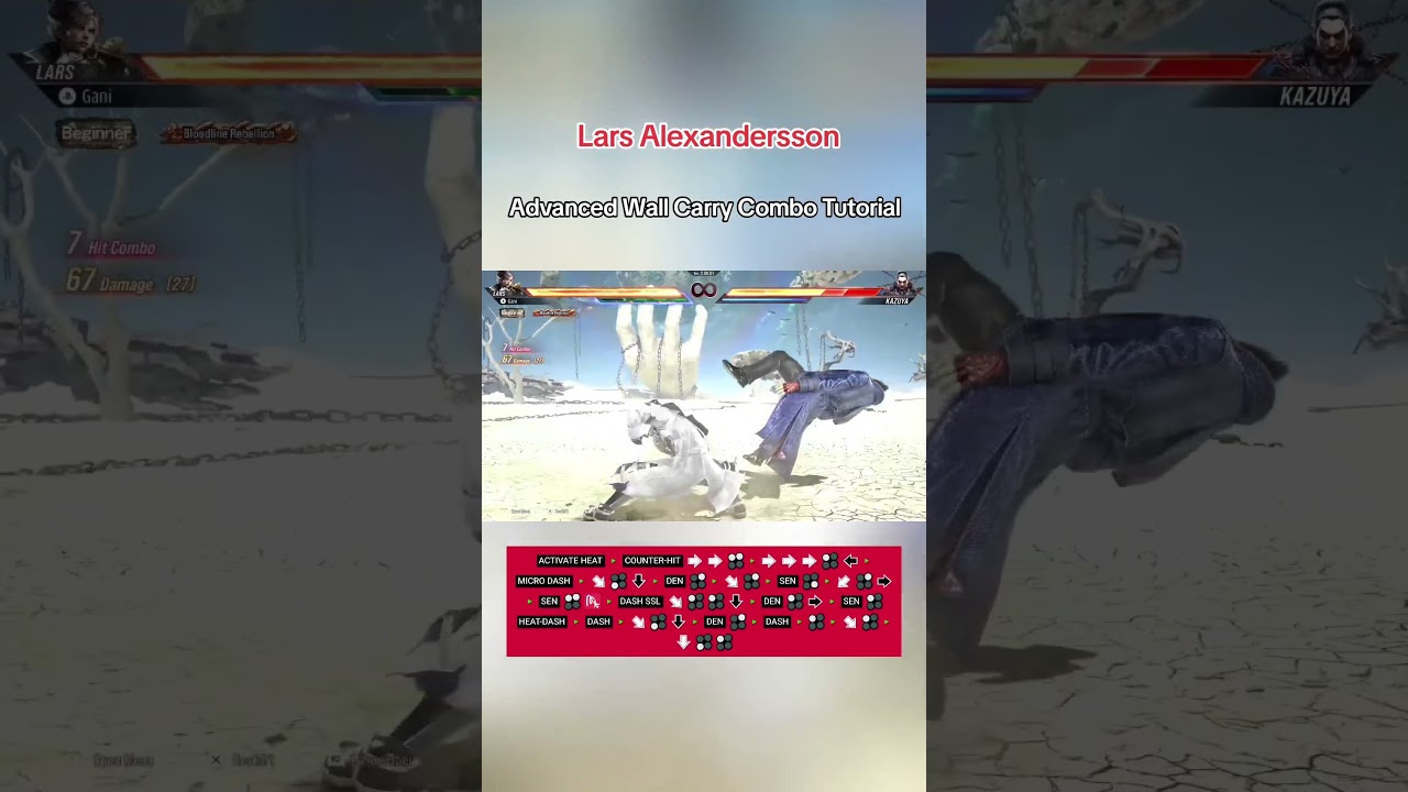 Lars Wall Carry Combo Tutorial #tekken8 #larsalexandersson