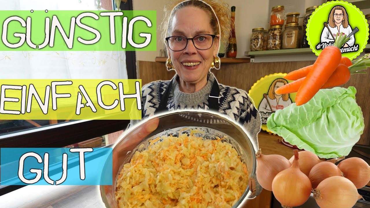 Cremiger Krautsalat / Coleslaw, günstiger Salat im Winter