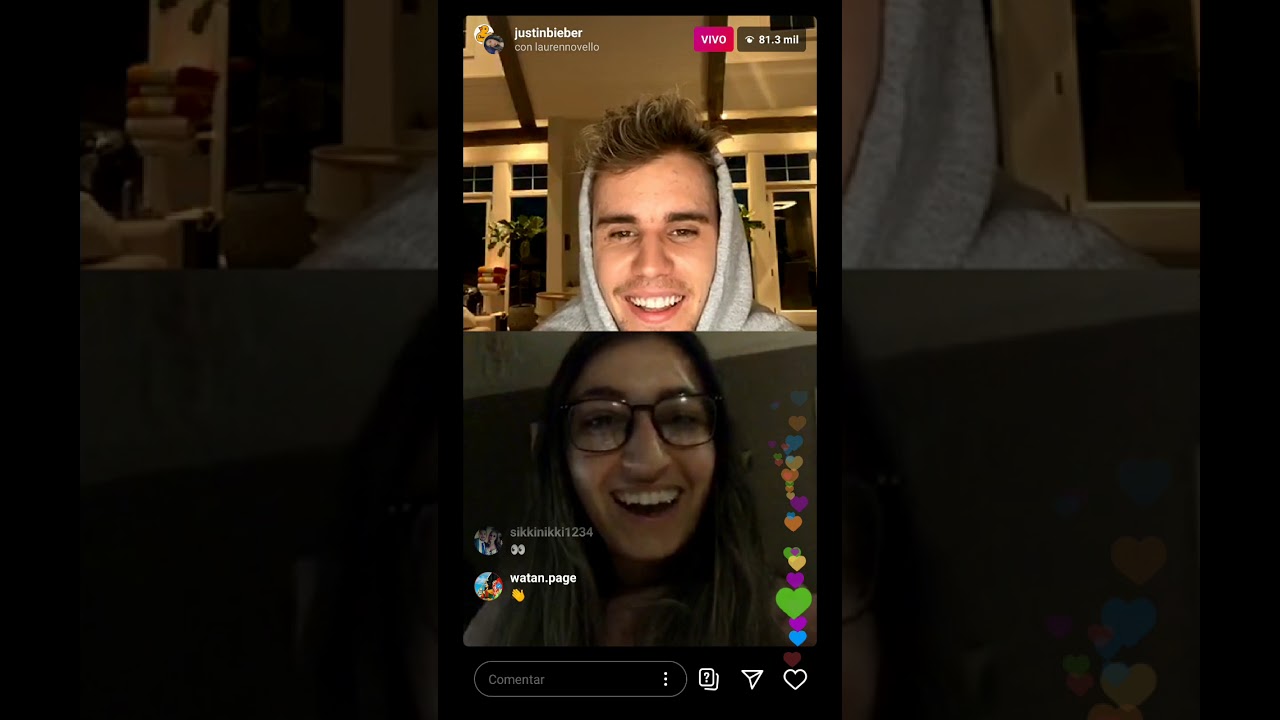 Justin Bieber hablando en español con Fan Live Instagram