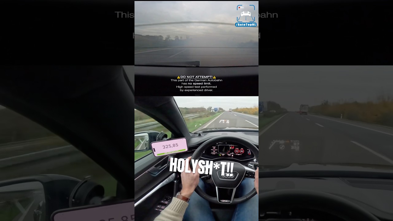 ⁠@audi RS6 900HP blows engine at 330KMH!