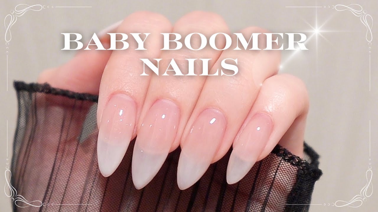 【ベイビーブーマーネイル🦢】パウダーで超簡単グラデーション💅｜ネイル収納紹介✧｜セルフネイル｜長さ出しネイル