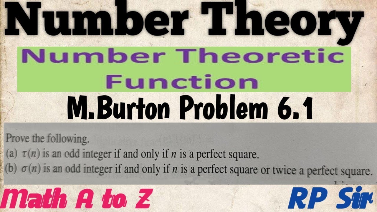 Prove that,tou(n) is an odd integer iff n is perfect square and Sigma (n) is an odd integer iff n is