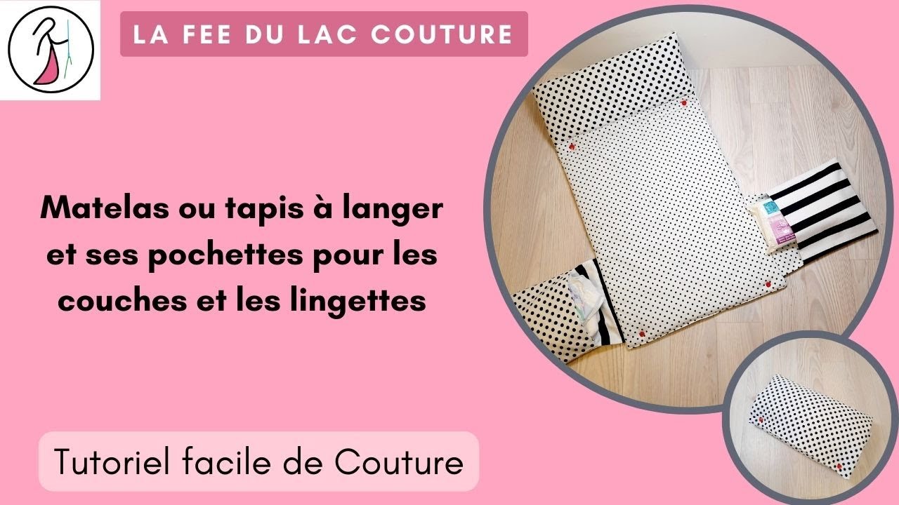 tutoriel de couture facile : matelas ou tapis à langer nomade avec 2 poches de rangement