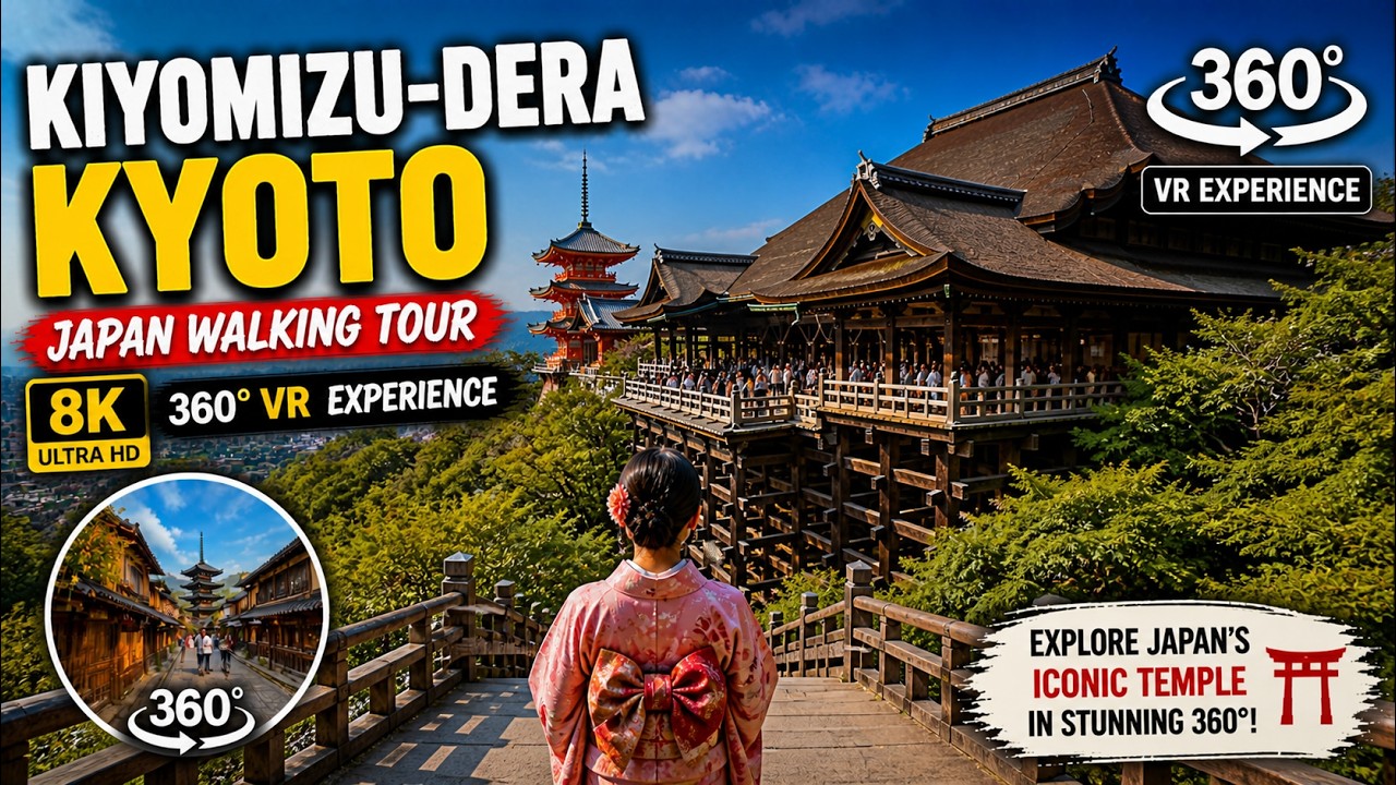[8K 360° VR] Kiyomizu-dera Temple, Kyoto | Japan Virtual Walking Tour