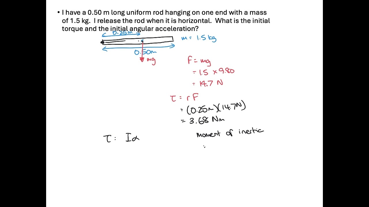 Rotational Dynamics Example 3 - Gravitational Torque