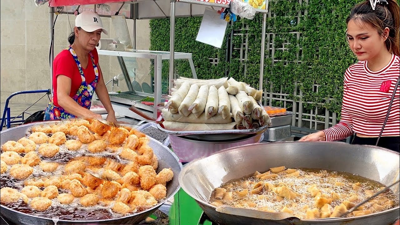 Amazing! Fried Shrimp Cake & Spring rolls - Freshly Cooked to Order  | Thai Street Food