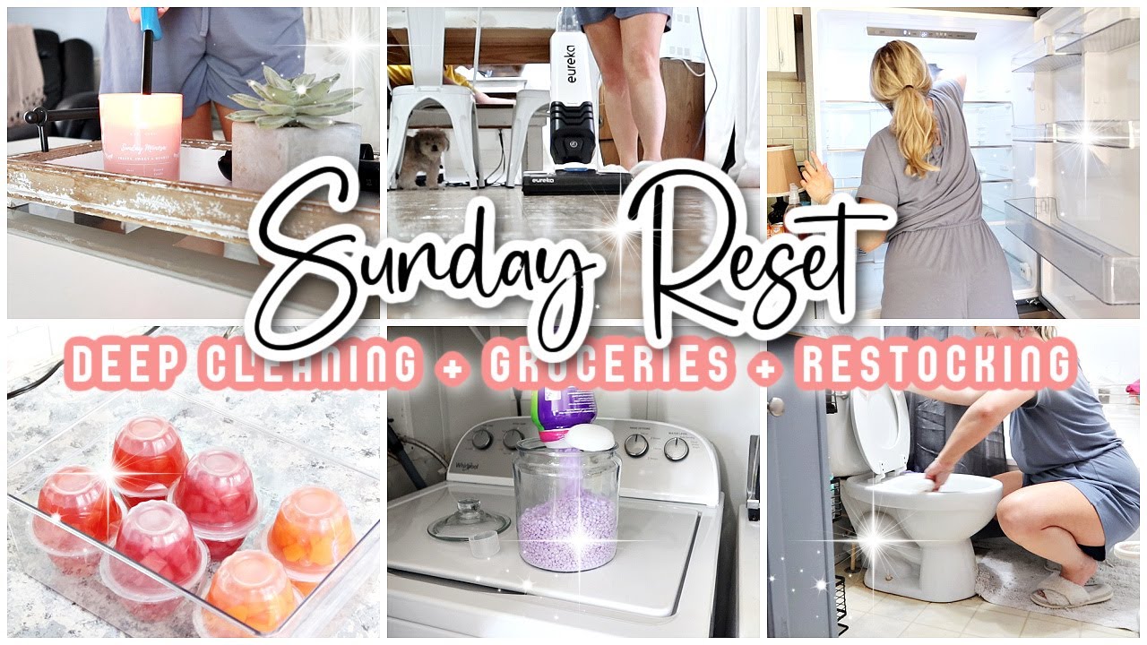 ✨🤍SUNDAY RESET ROUTINE  \\ WHOLE HOUSE CLEANING + GROCERY HAUL + RESTOCKING