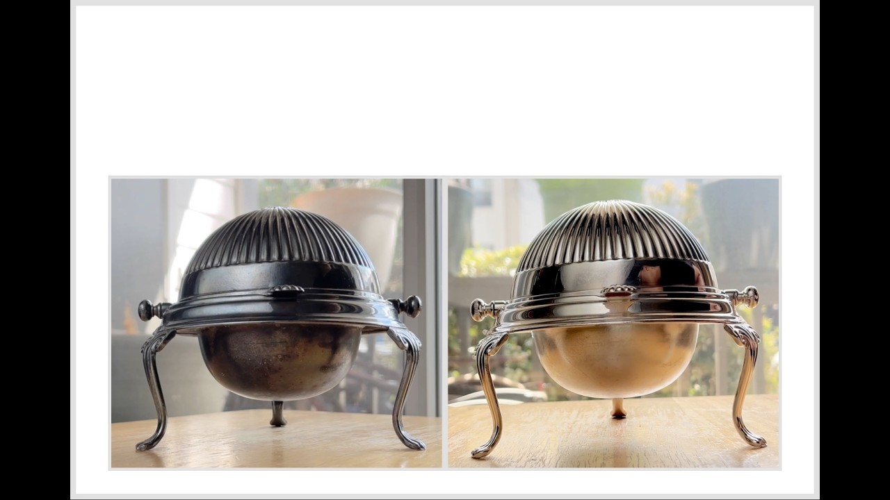 Silver Cleaning ✨ Polishing a Rare Rotating Butter Dish (No Talking)