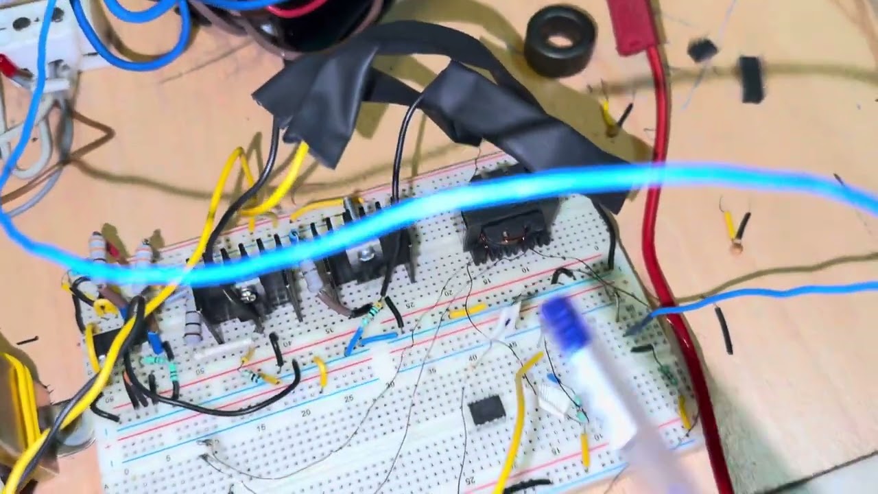 #7. 24V DC to 230V AC inverter design @ 65 kHz 200watt. Circuit uses pulse transformer and TL494 ic.