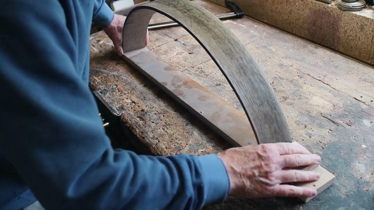 Preparing and steam bending a blank for the crest of an American comb back chair