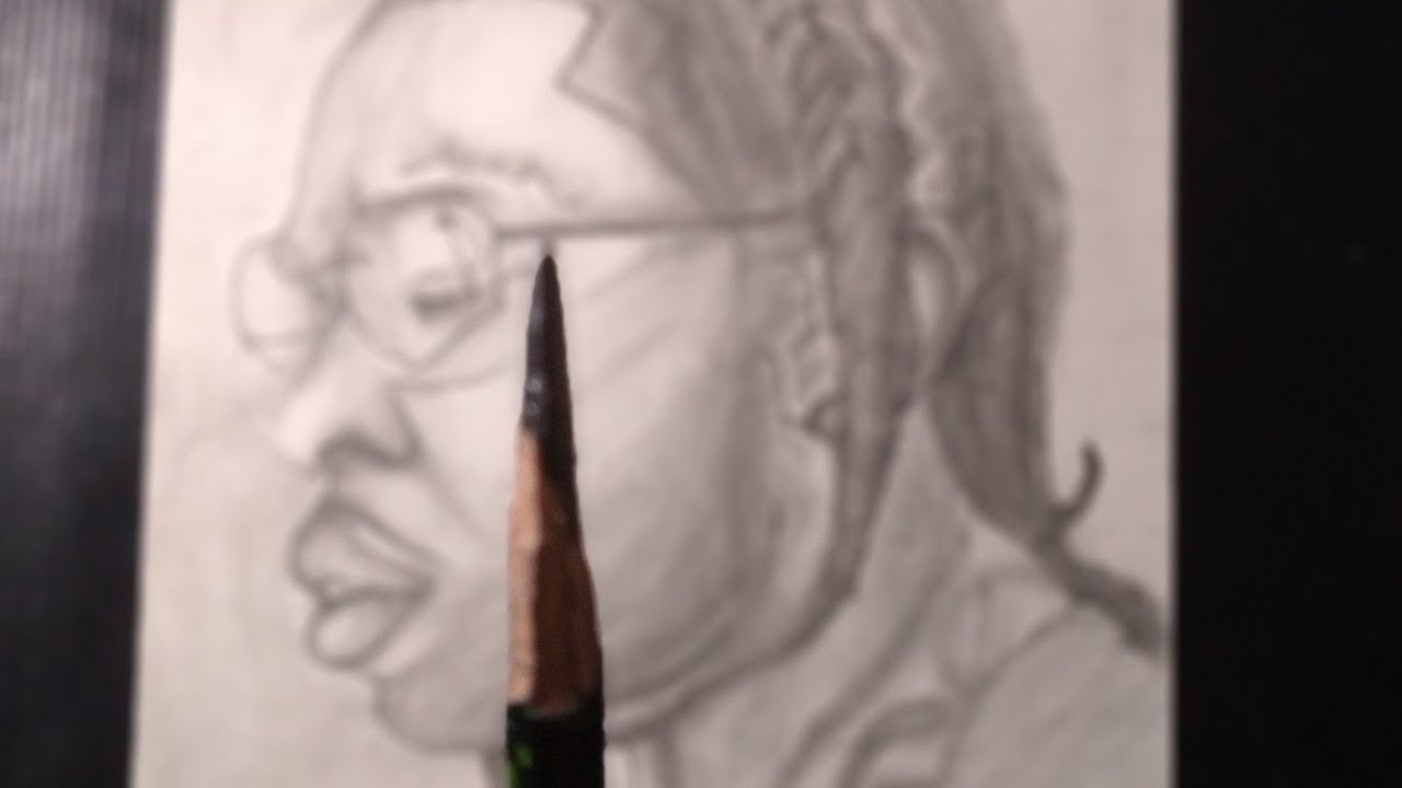 pop smoke drawing|using some charcoal powder|grid method
