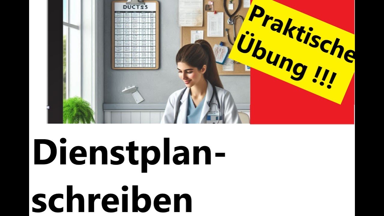 Dienstplan  schreiben zuhause üben -  Übungsaufgabe mit Lösungs-Ansätzen