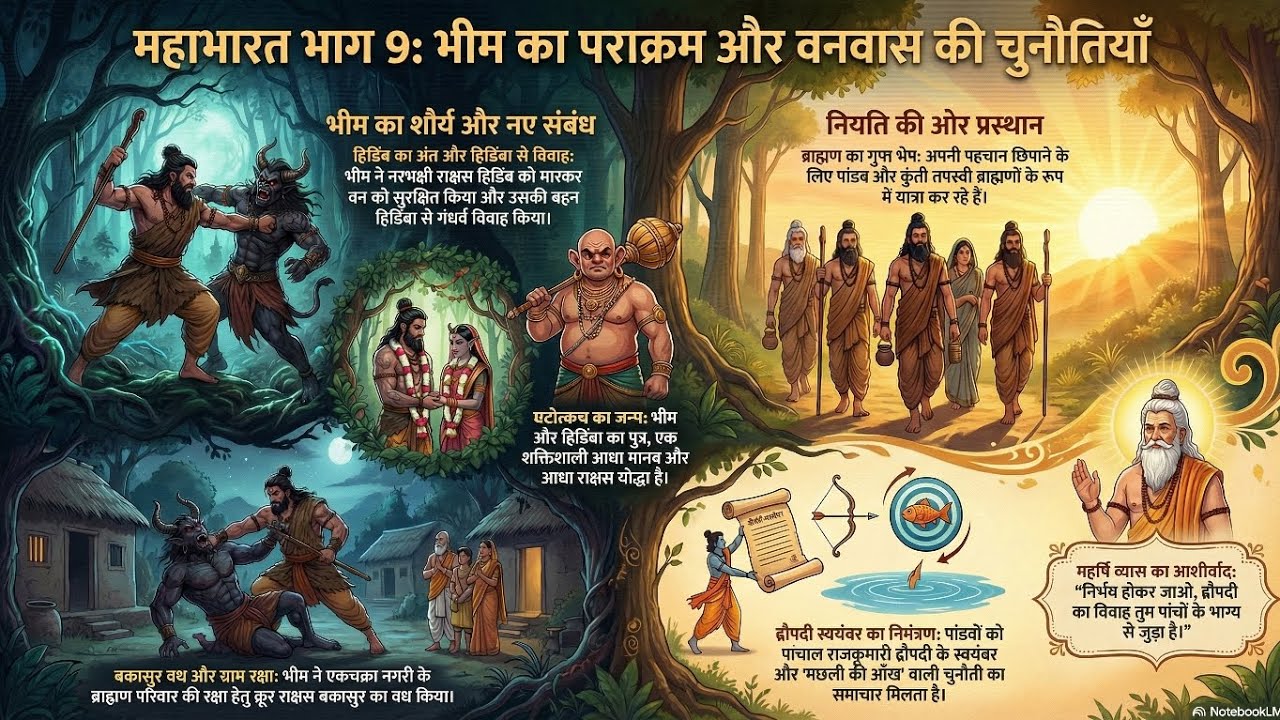 Mahabharat Episode 9 👹पांडवों का वनवास: राक्षस वध और हिडिंबा मिलन 