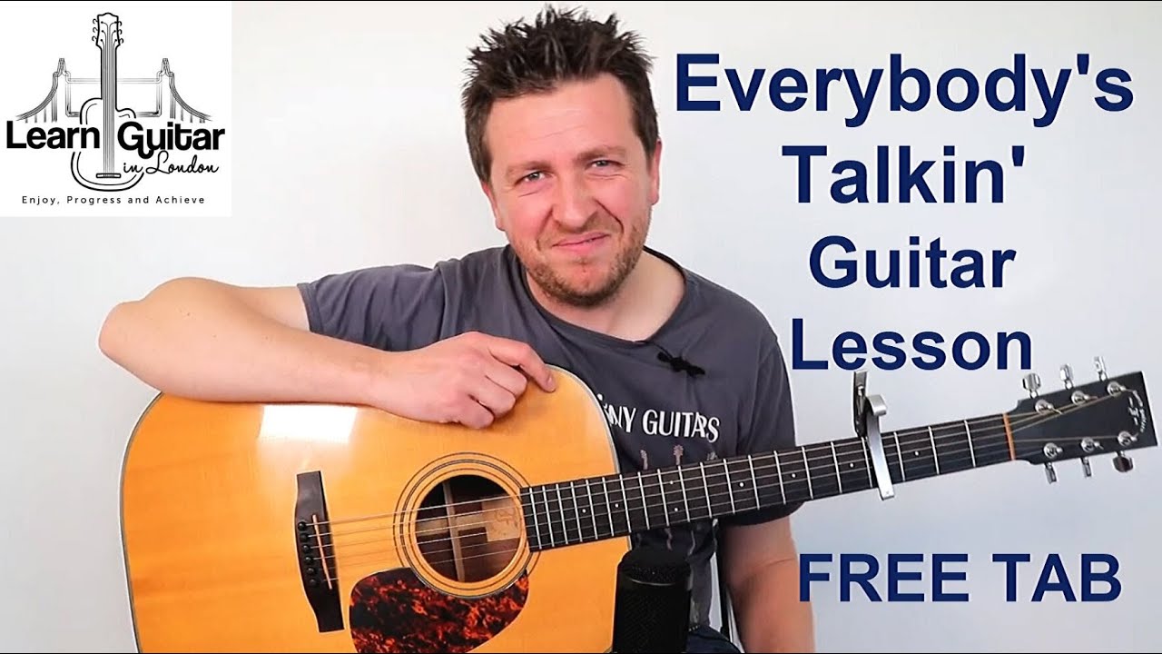 Everybody's Talkin - Easy Beginners Guitar Lesson - Harry Nilsson - Drue James