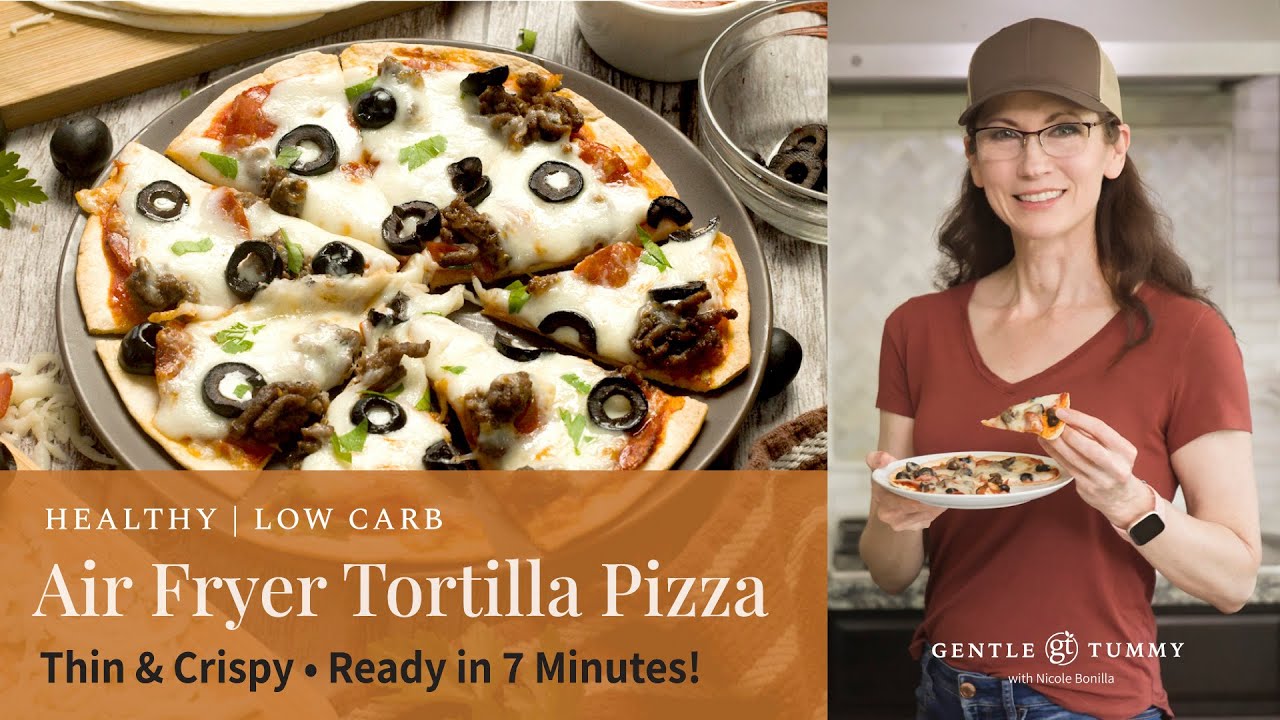 BEST Air Fryer Tortilla Pizza Easy Low-Carb Recipe