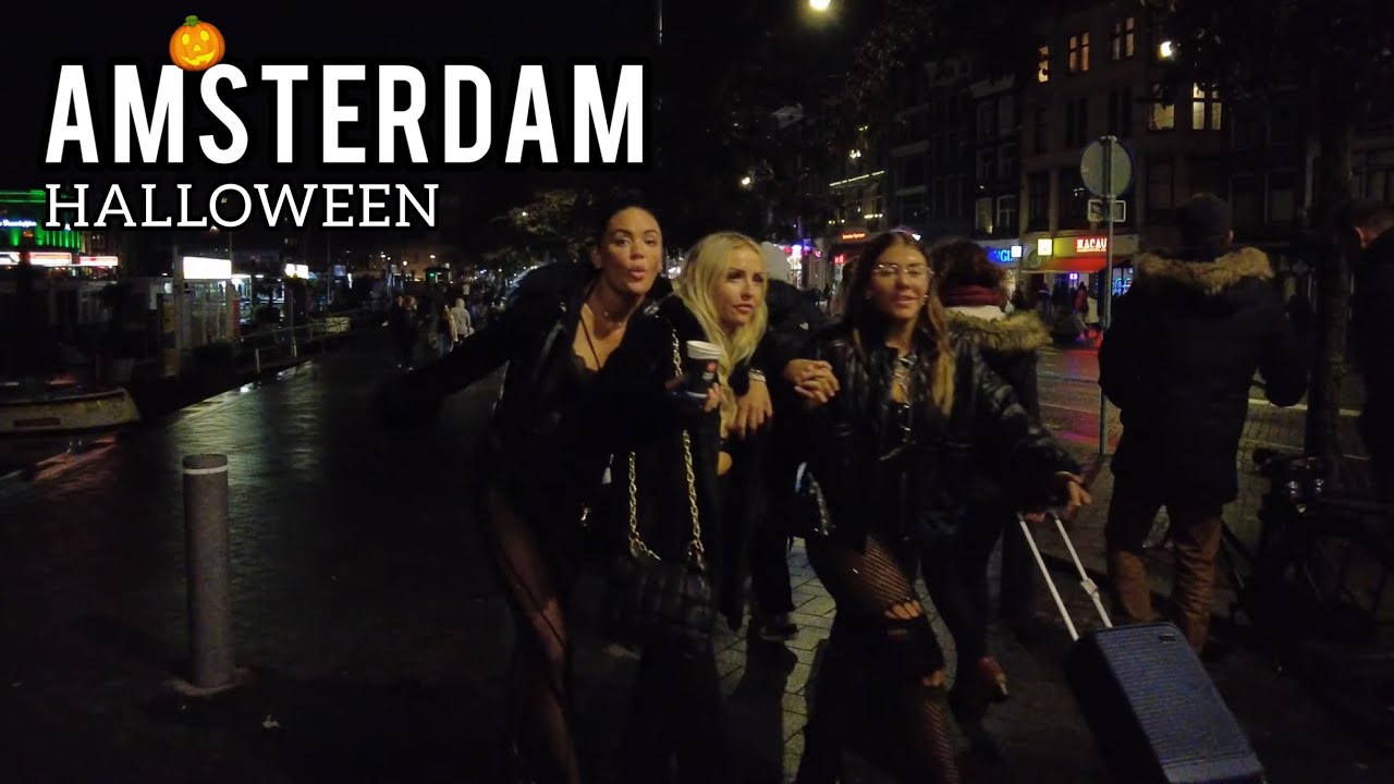 🎃Amsterdam Halloween Night Walk 2023 Holiday Walking Tour 4K