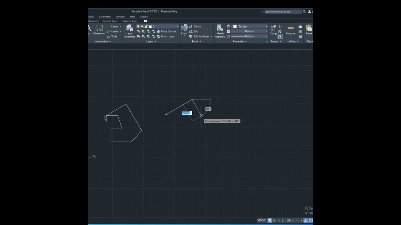 AutoCad POLYLINE komutu #autocad #shorts