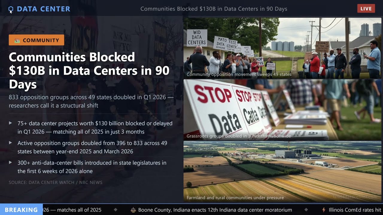 Communities Blocked $130 Billion in Data Centers in 90 Days