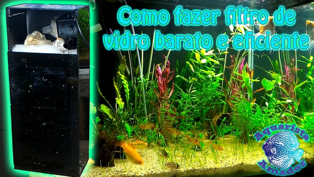 Como fazer filtro interno de vidro barato e eficiente - diy