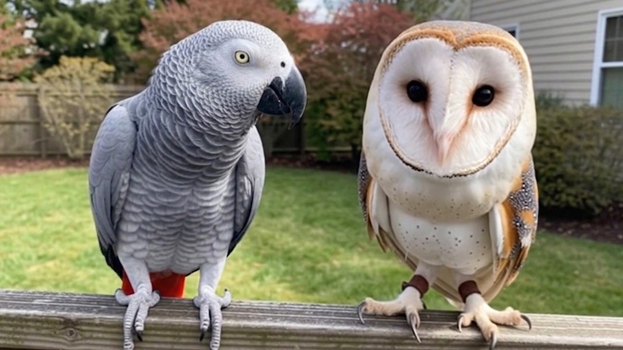 When A Parrot Meets An Owl❤️🦜 Funniest Parrot Moments