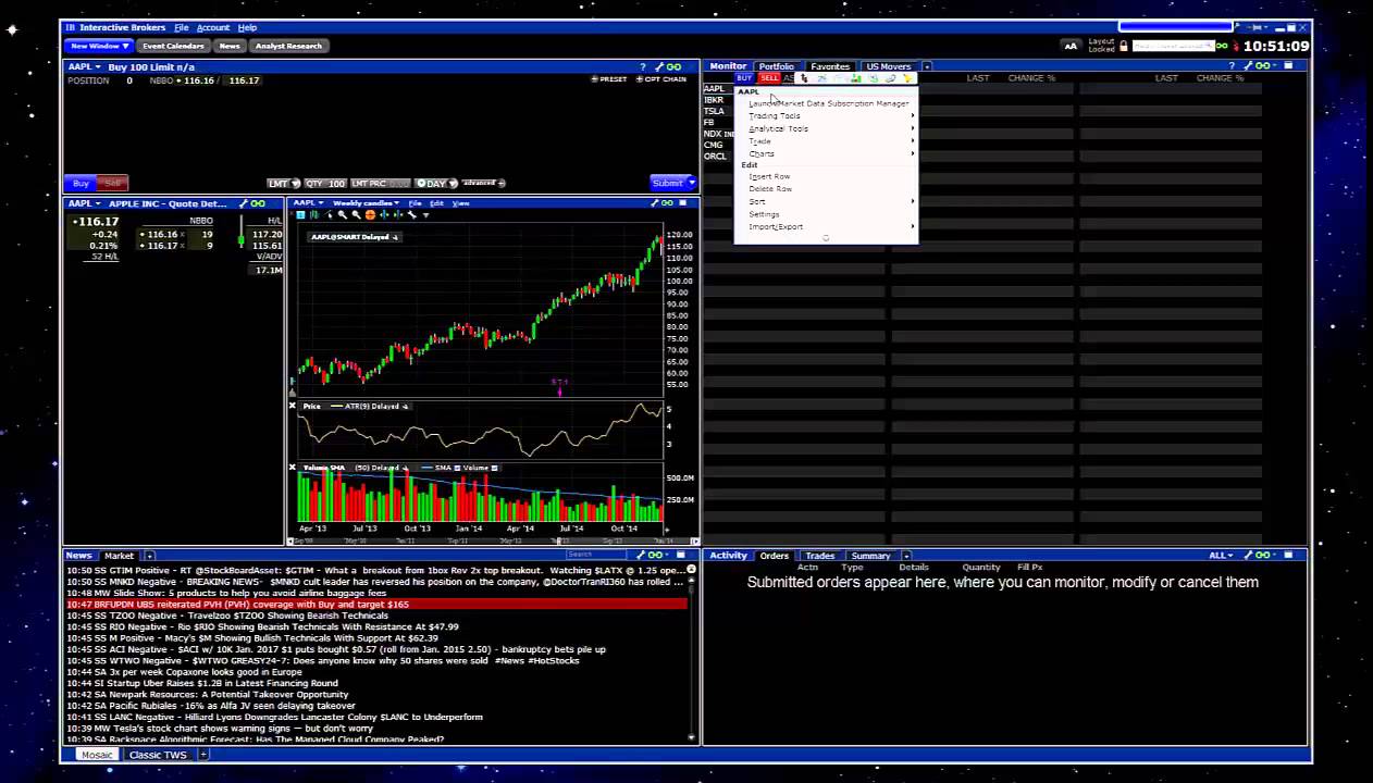 How to Access an Option Chain through your Watchlist on Interactive Brokers