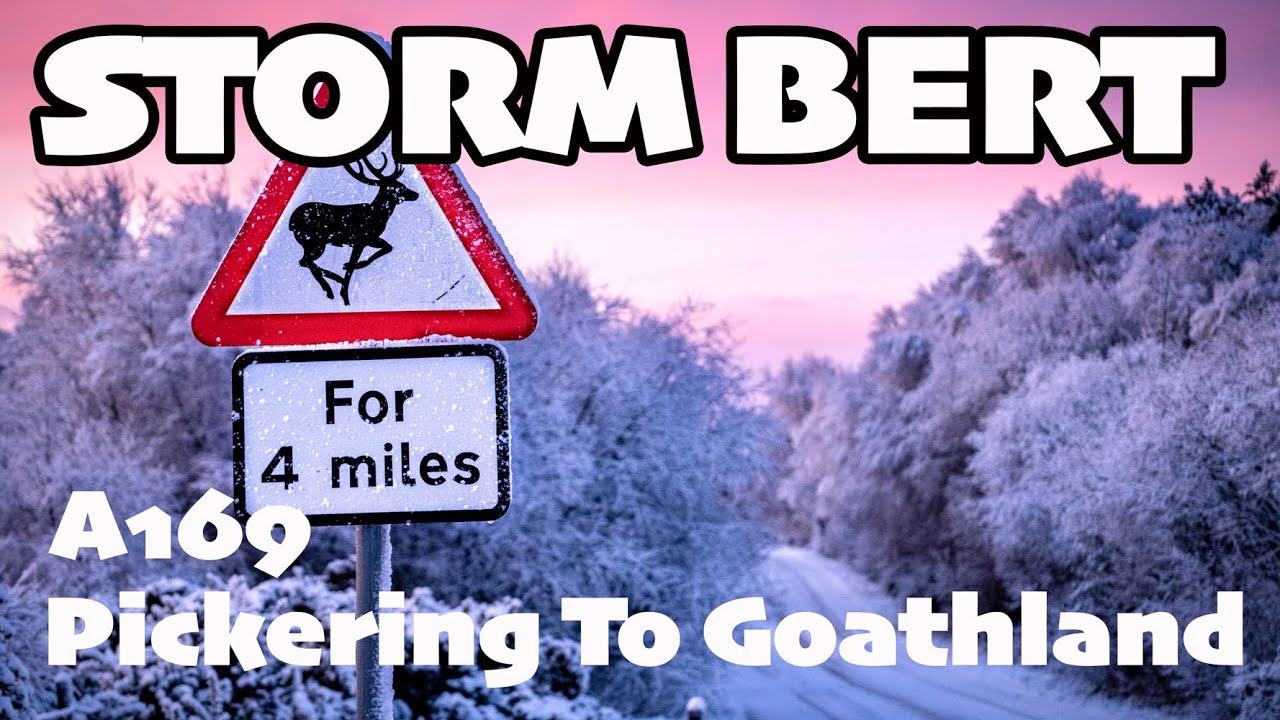 Storm Bert North York Moors Snowy Drive Through Pickering To Goathland