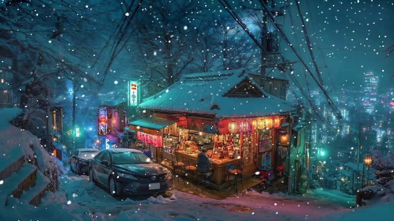 He Comes Here Every Night When It Snows... ❄️🍶 Lofi Tokyo Night ~ Late Night Chill Beats
