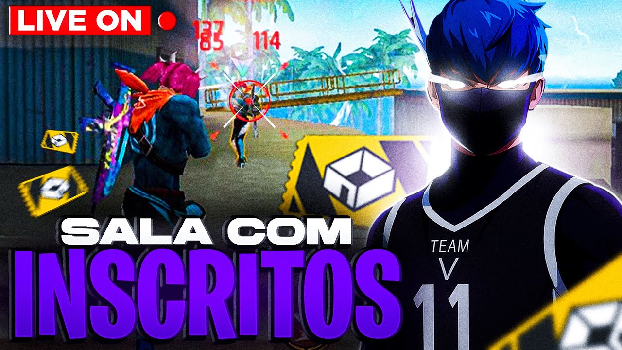 🟣 FREE FIRE - AO VIVO  🟣 SALA COM INSCRITOS  🔥 ATUALIZAÇÃO JUJUTSU KAISEN 🔥 BATTLE ROYALE 🔥 #100000