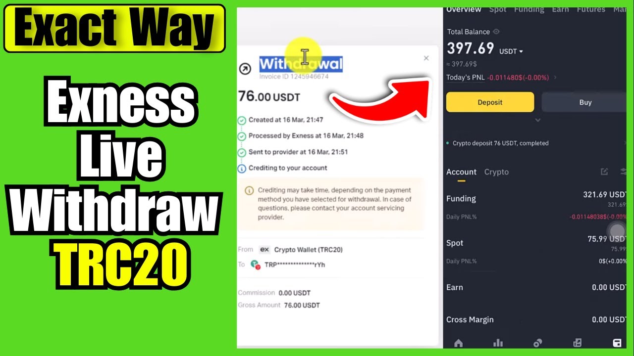 Withdraw Fund In Exness by TRC20 LIVE | How to withdraw From exness