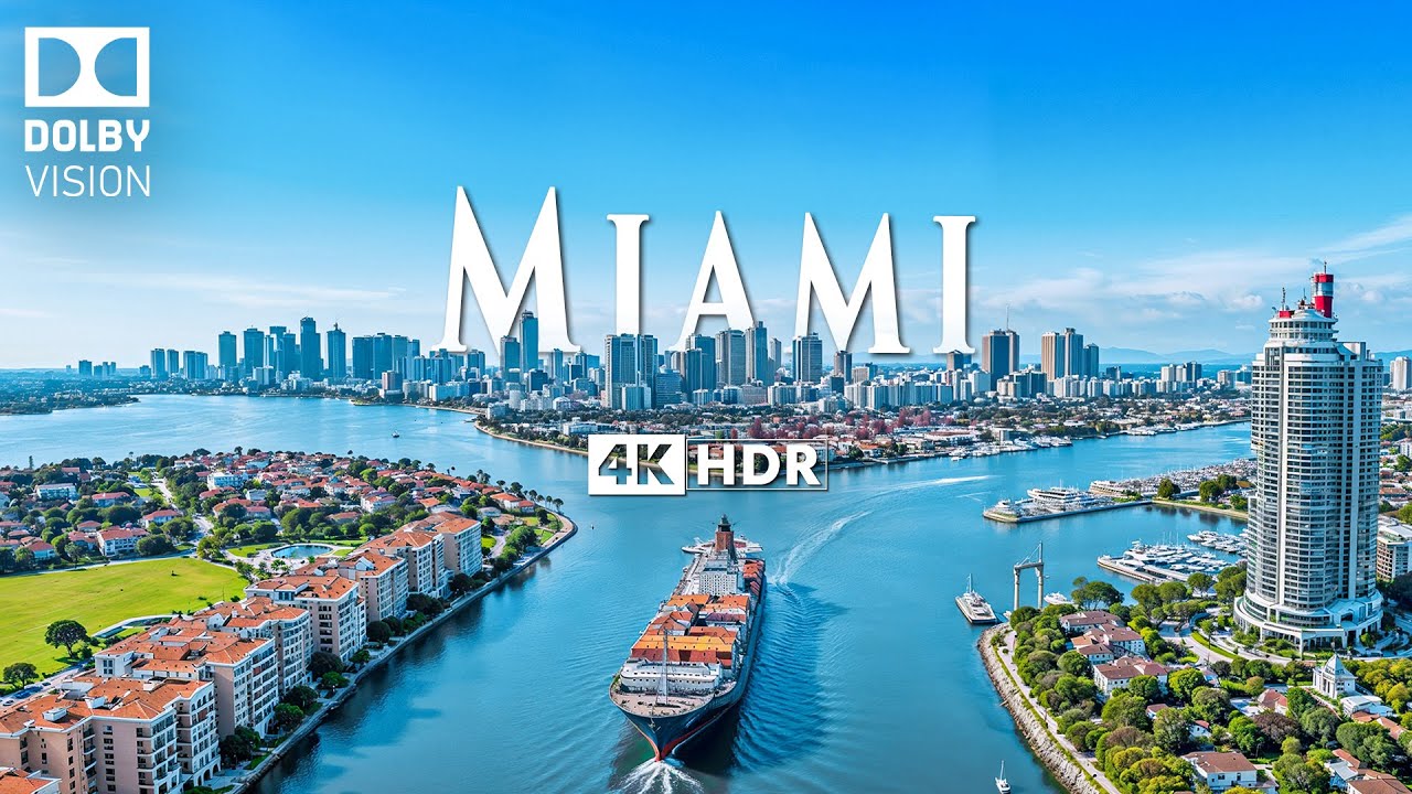 МАЙАМИ 4K ULTRA HD • Пролетайте над чарующей красотой Майами под вдохновляющую музыку
